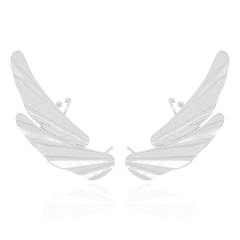 Ear Cuff Asa Lisa Ródio Branco