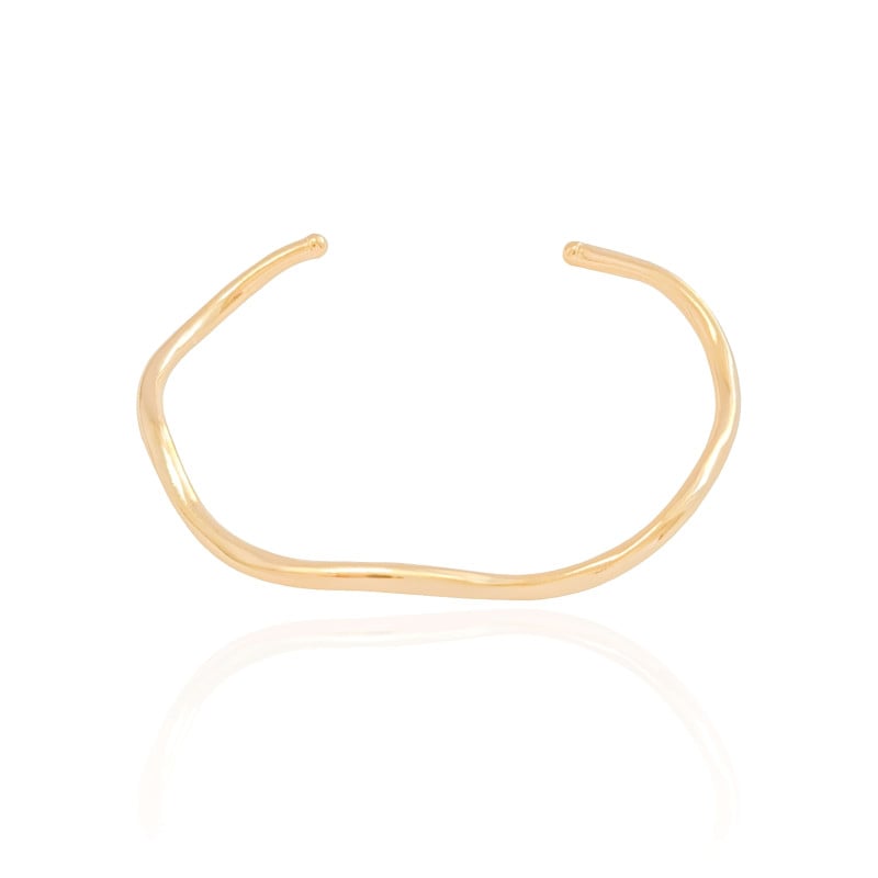 Bracelete Ondulado Banhado a Ouro 18K