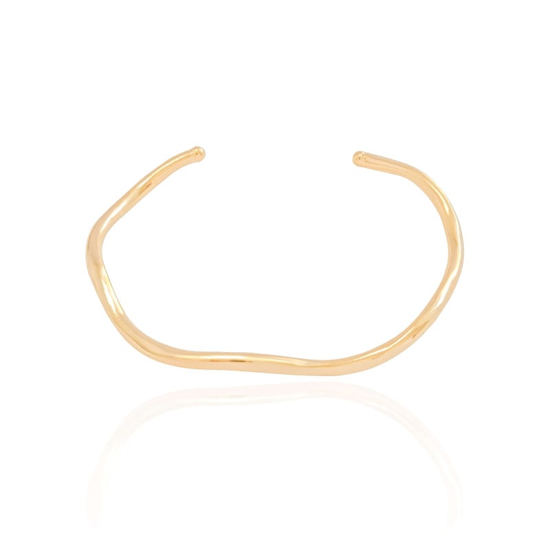 Bracelete Ondulado Banhado a Ouro 18K