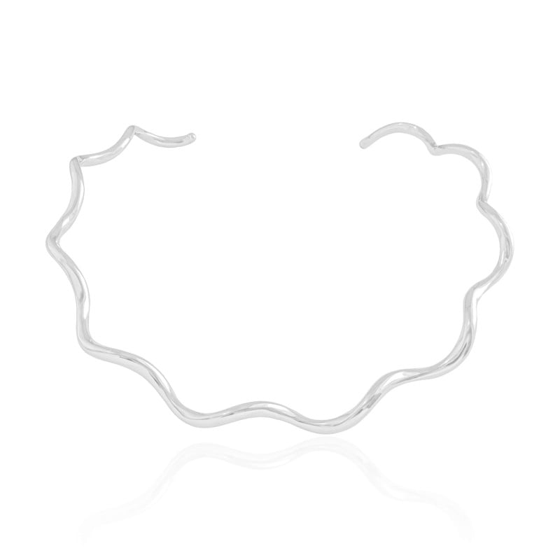 Aro Ondas Ródio Branco