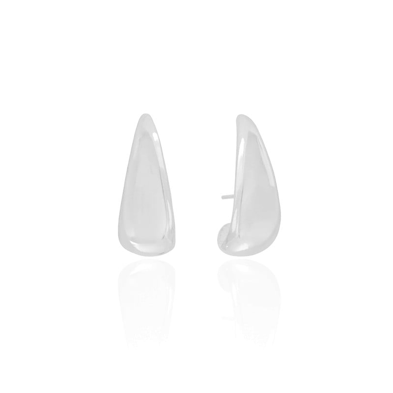 Ear Hook Meia Lua Lisa Ródio Branco