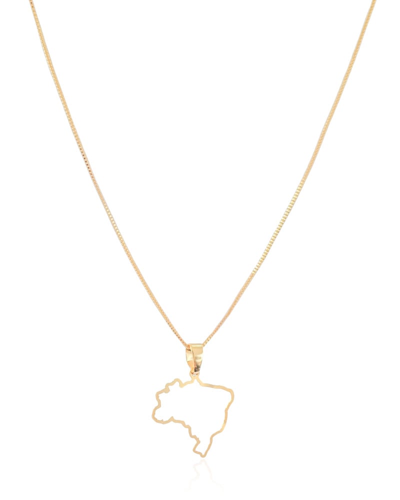 Gargantilha Veneziana Brasil Vazado Banhado a Ouro 18K - 45 cm