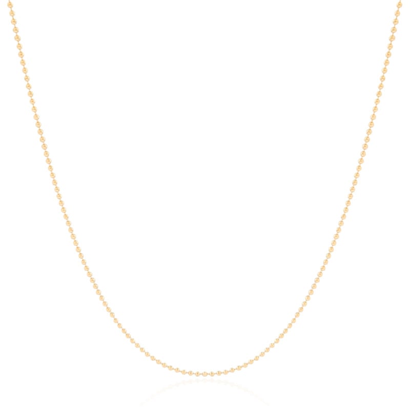 Gargantilha Longa Bolinhas 1.5 mm Banhado a Ouro 18K