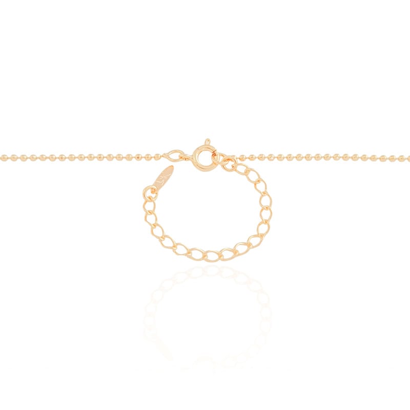 Gargantilha Longa Bolinhas 1.5 mm Banhado a Ouro 18K