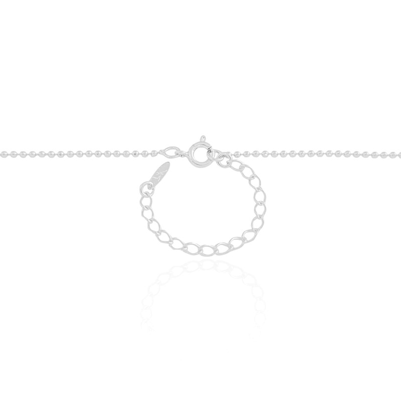 Gargantilha Longa Bolinhas 1.5 mm Ródio Branco