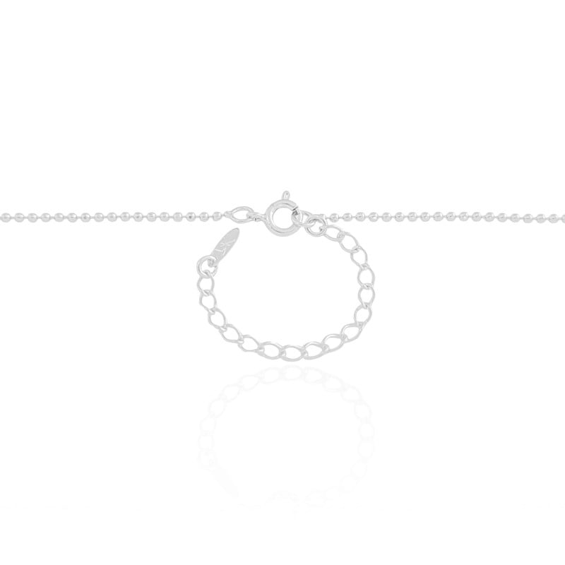 Gargantilha Longa Bolinhas 1.5 mm Ródio Branco