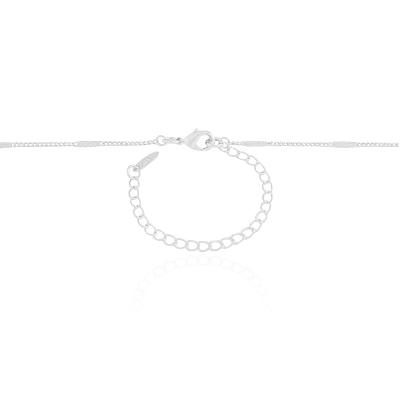 Choker Malha Achatadas Ródio Branco