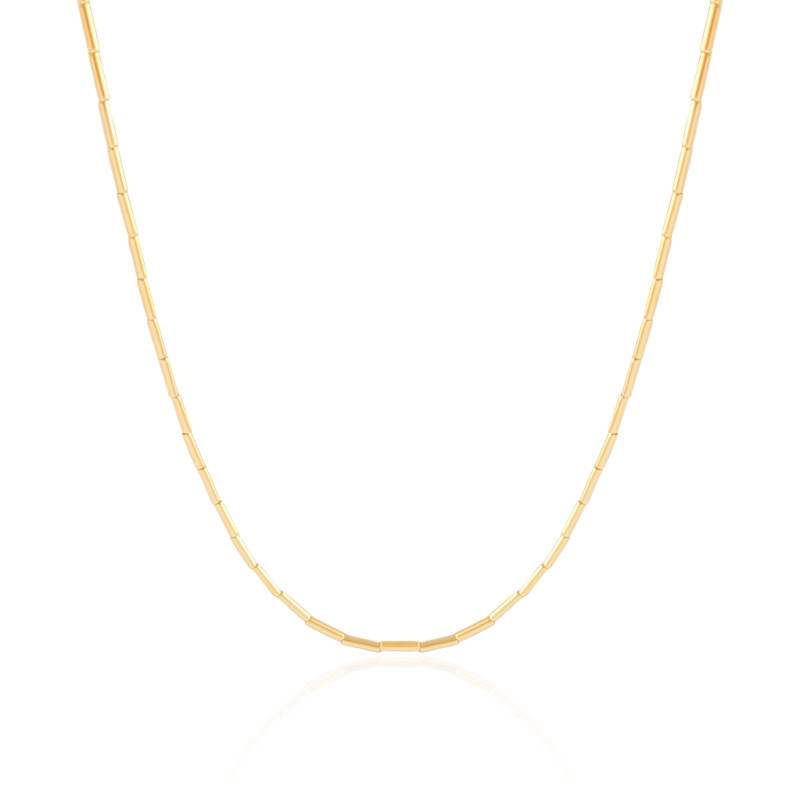 Gargantilha Canutilhos 2 mm Banhado a Ouro 18K