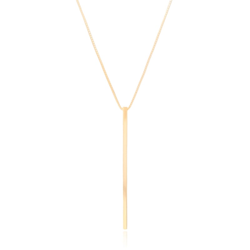 Gargantilha Longa Palito Banhado a Ouro 18K