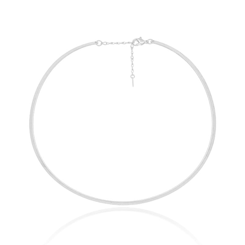 Aro Liso Flat Ródio Branco