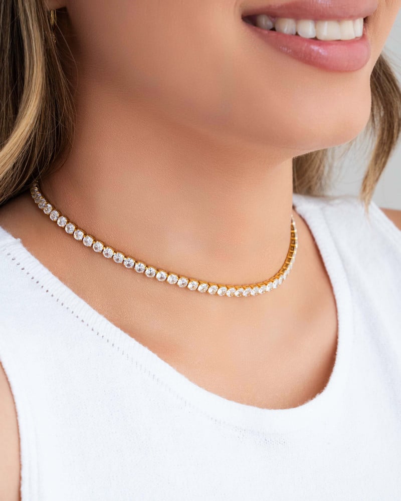 Choker Riviera Cristal Banhado a Ouro 18K