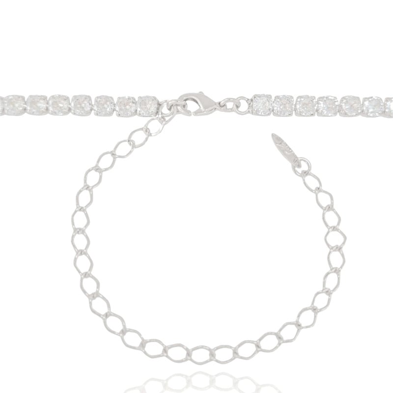 Choker Riviera Cristal Ródio Branco