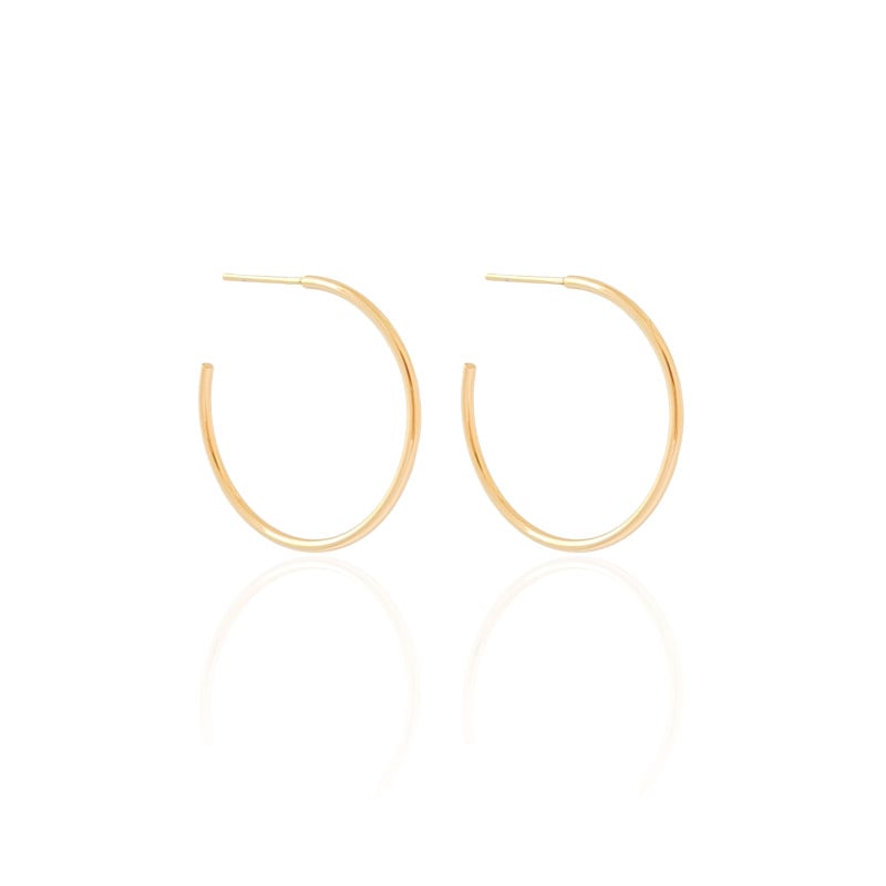 Brinco Argola Fio Liso 2.9 cm Banhado a Ouro 18K