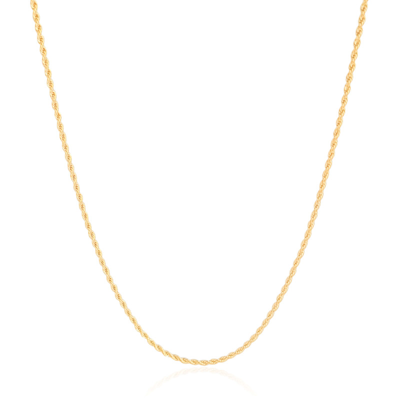 Gargantilha Longa Cordão Baiano Banhado a Ouro 18K