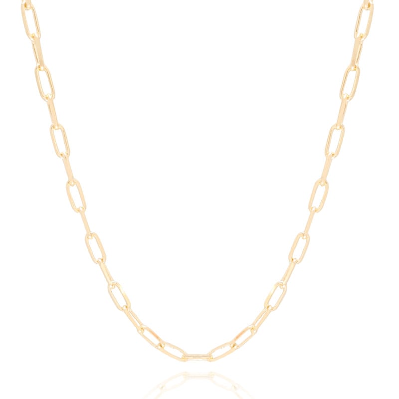 Gargantilha Elos 5 mm Lisos Banhado a Ouro 18K