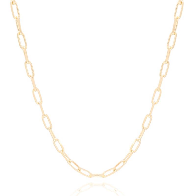 Gargantilha Elos 5 mm Lisos Banhado a Ouro 18K