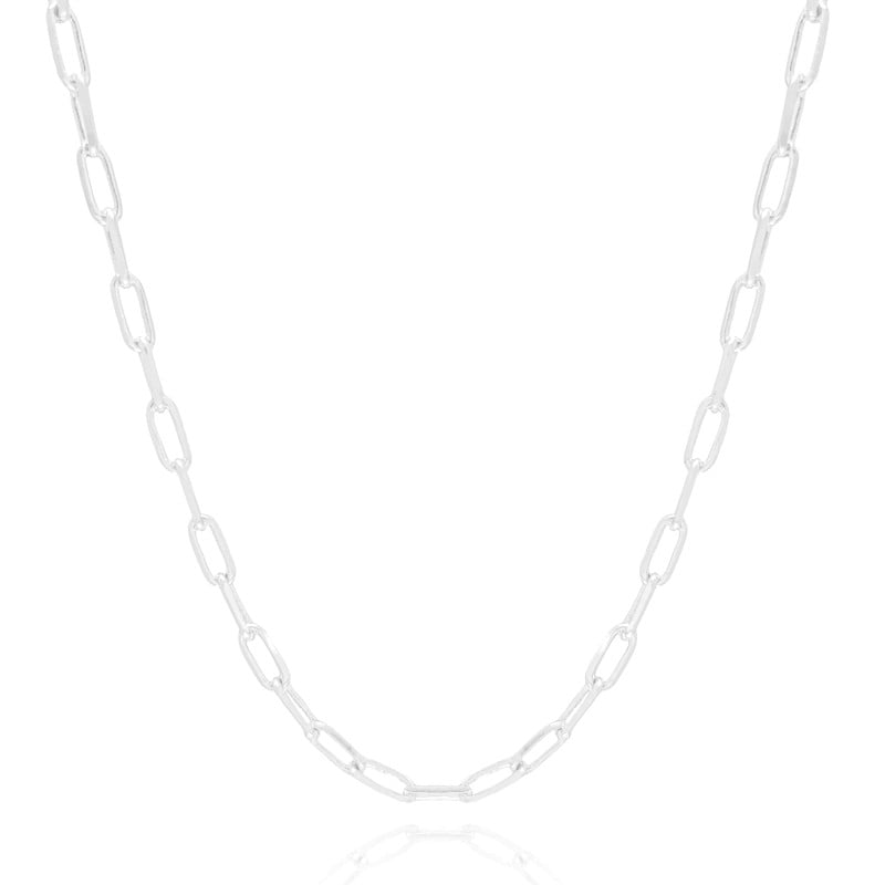 Gargantilha Elos 5 mm Lisos Ródio Branco