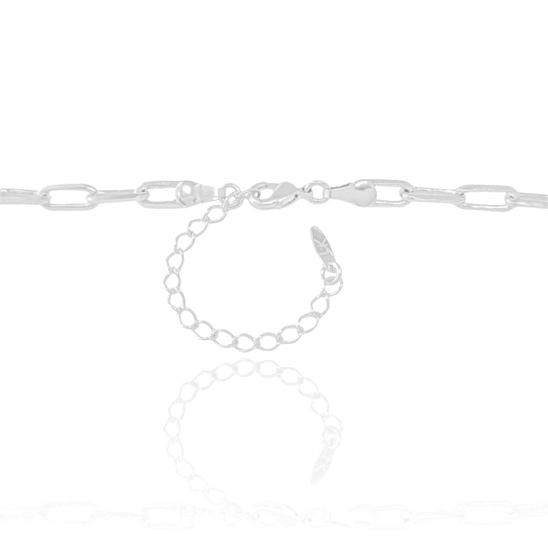 Gargantilha Elos 5 mm Lisos Ródio Branco