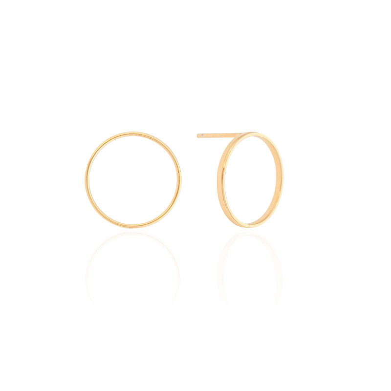 Brinco Argola Frontal Fio Liso 1.7 cm Banhado a Ouro 18K