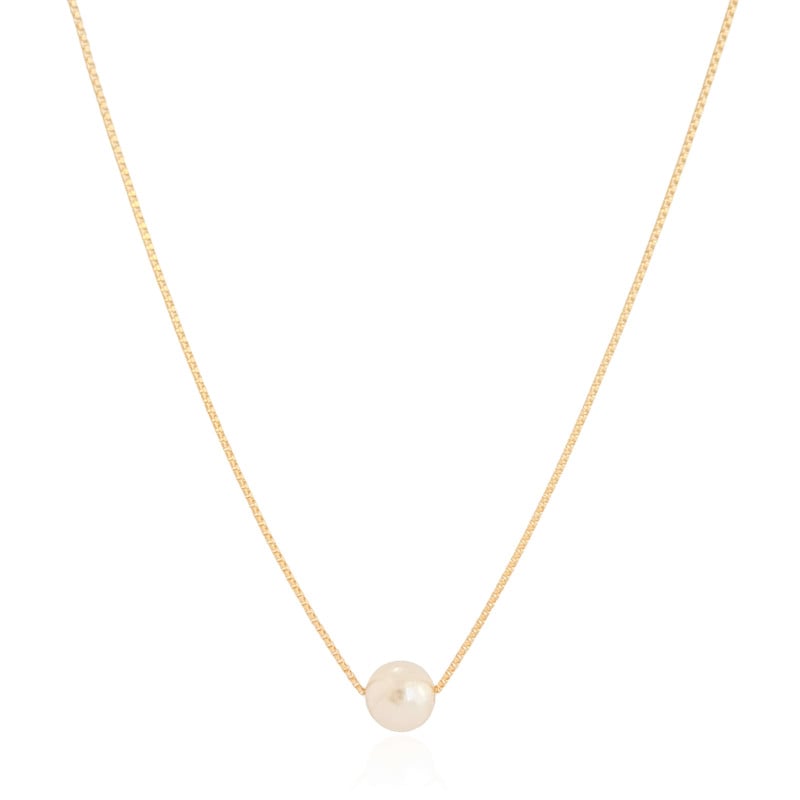 Gargantilha Veneziana Perola Banhado a Ouro 18K