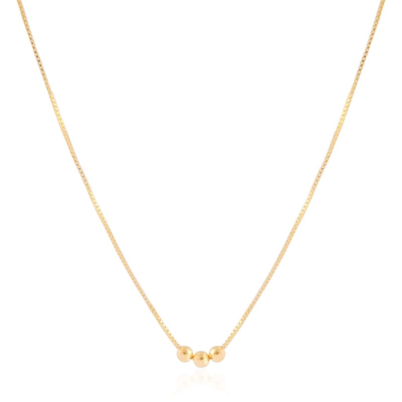 Gargantilha Veneziana Bolinhas Lisas Banhado a Ouro 18K