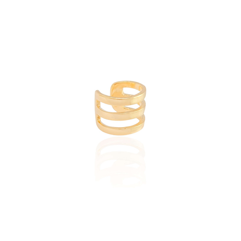 Piercing Três Filetes Banhado a Ouro 18K