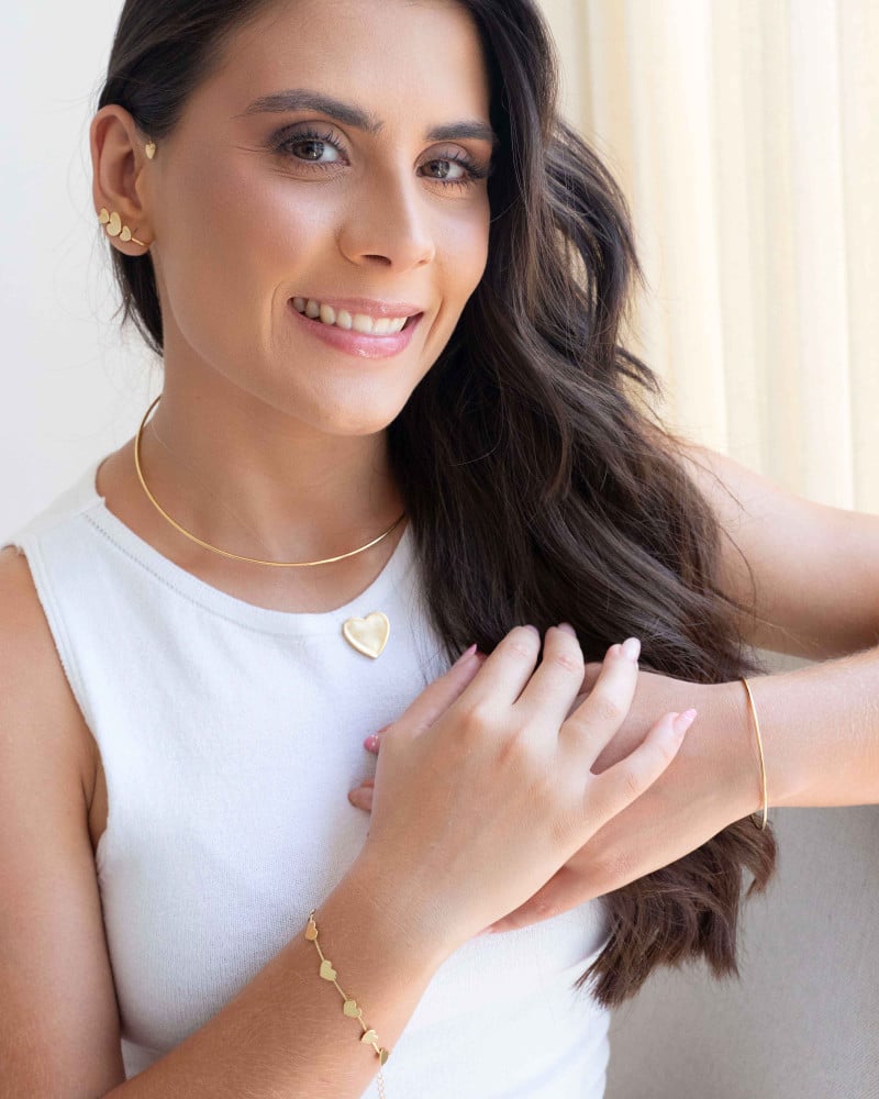 Pulseira Corações Lisos Banhado a Ouro 18K