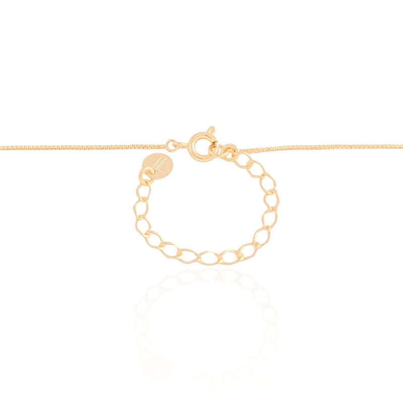 Gargantilha Veneziana Ponto de Luz Cristal Banhado a Ouro 18K