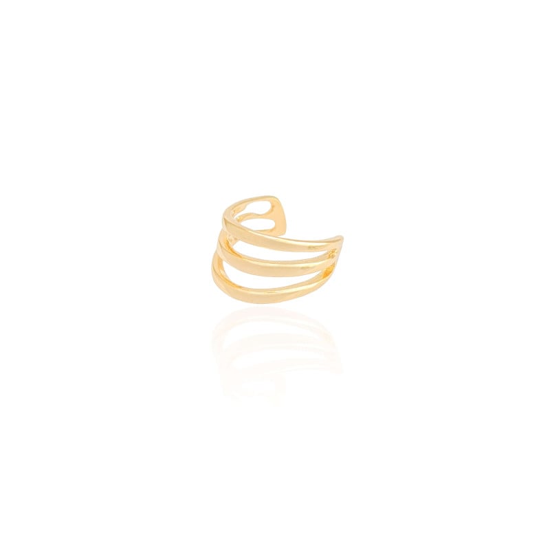 Piercing Três Filetes Lisos Banhado a Ouro 18K