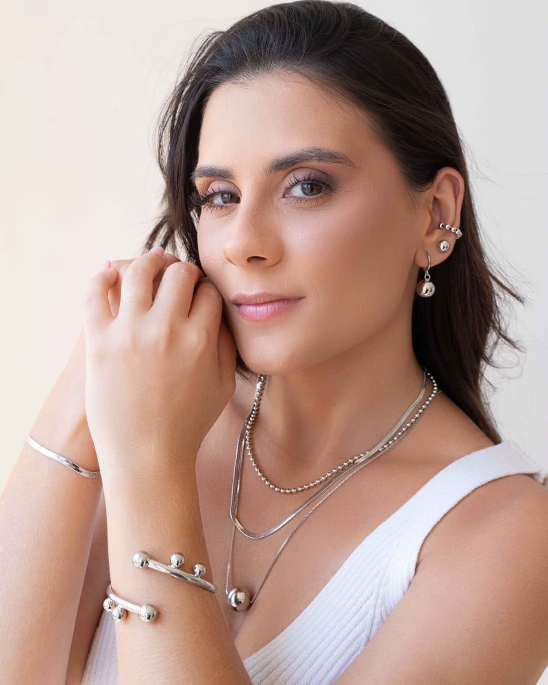 Piercing Bolinhas Ródio Branco
