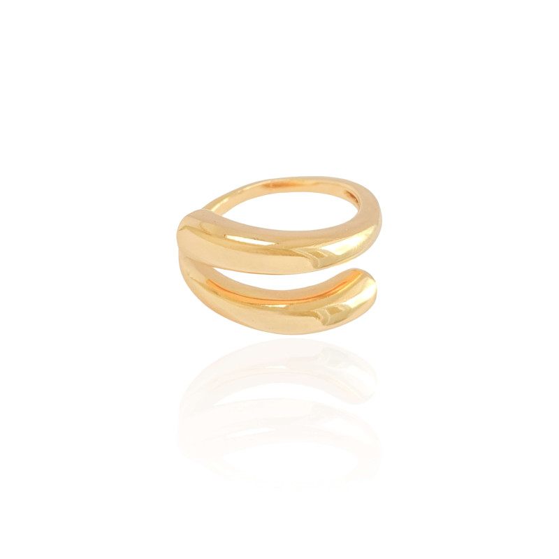 Anel Ajustável Liso Tamanho G Banhado a Ouro 18K