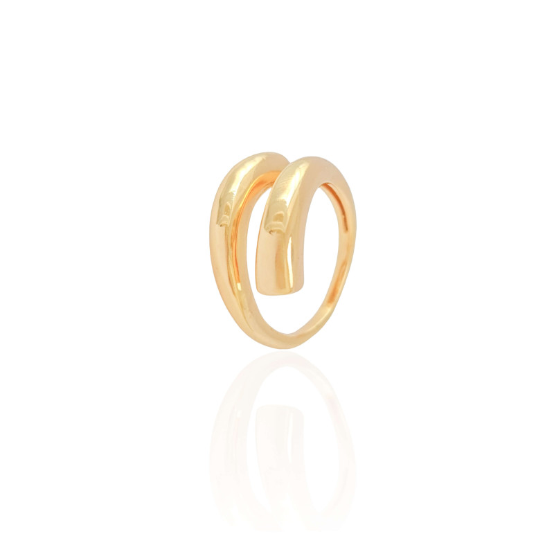 Anel Ajustável Liso Tamanho G Banhado a Ouro 18K