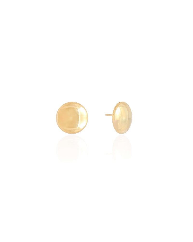 Brinco Redondo Achatado 1.3 cm Banhado a Ouro 18K