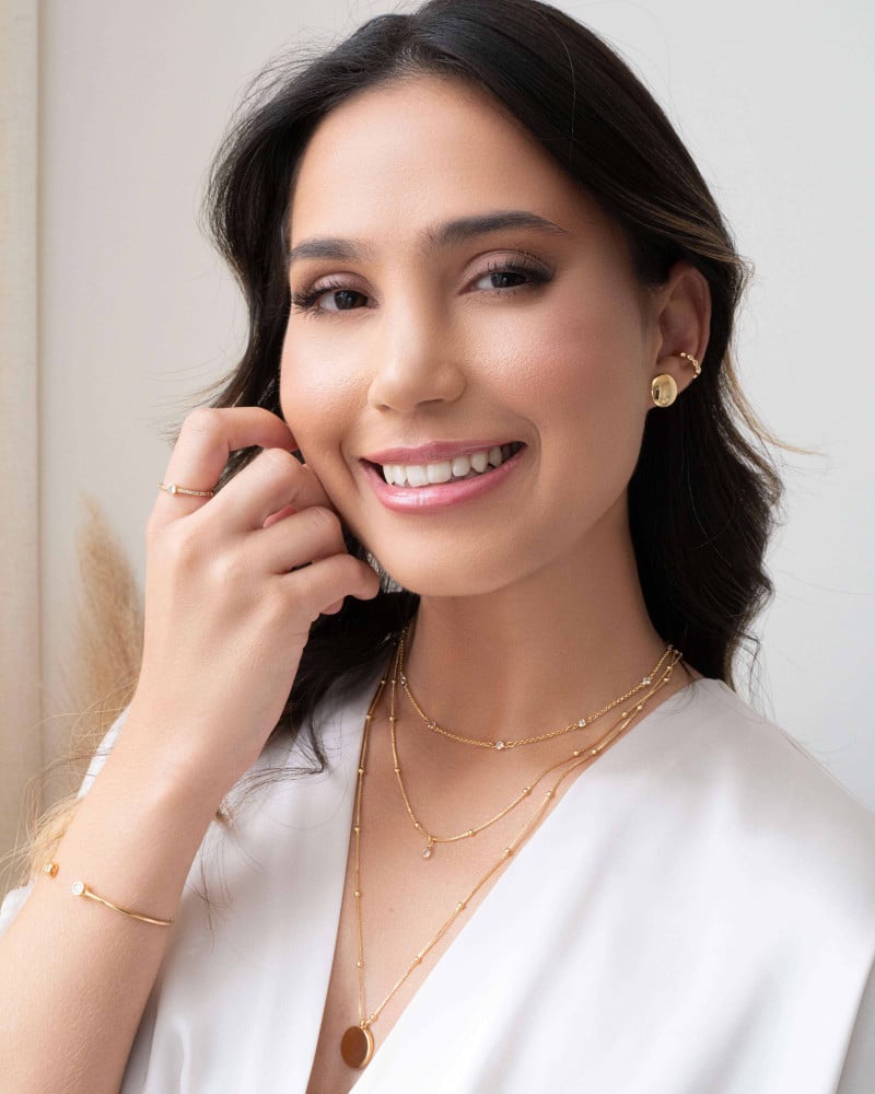 Bracelete Pontos de Luz Cristal Banhado a Ouro 18K