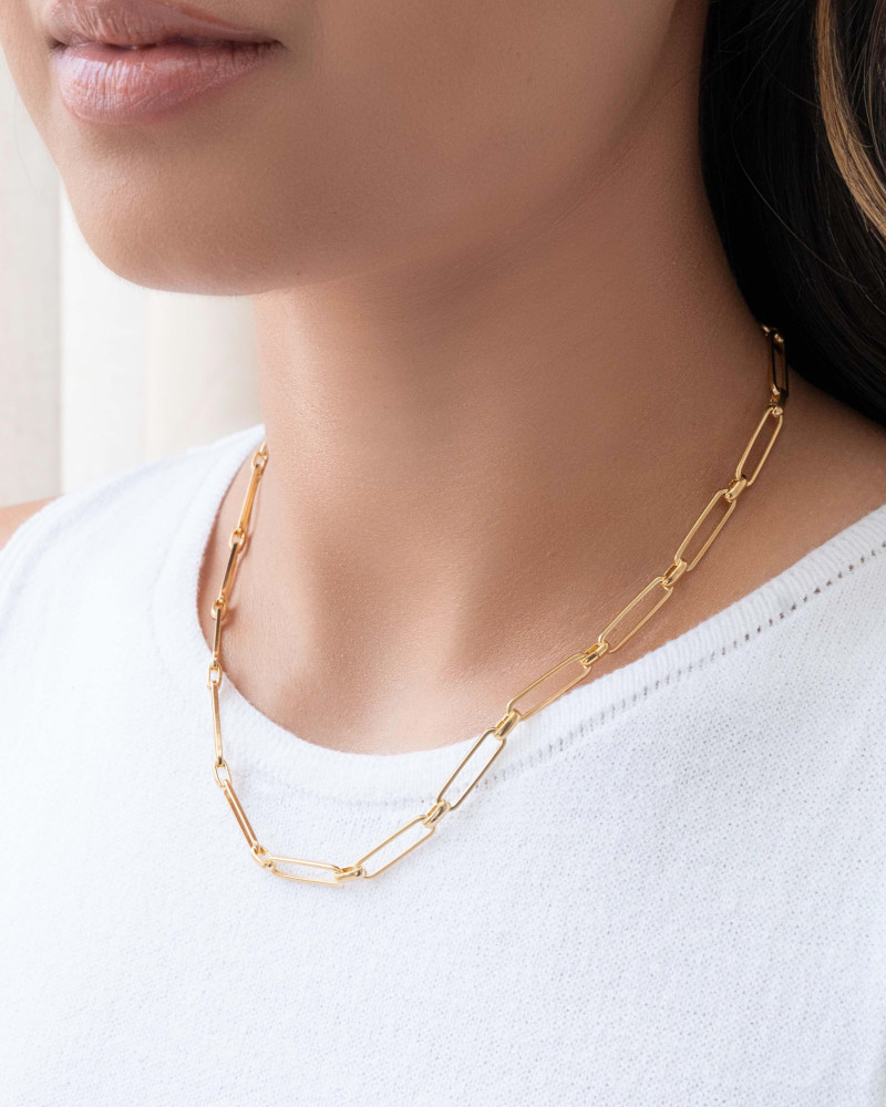 Choker Elos Ovais 5 mm Banhado a Ouro 18K