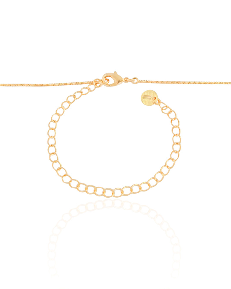 Gargantilha Veneziana com Pingente Redondo Liso Banhado a Ouro 18K