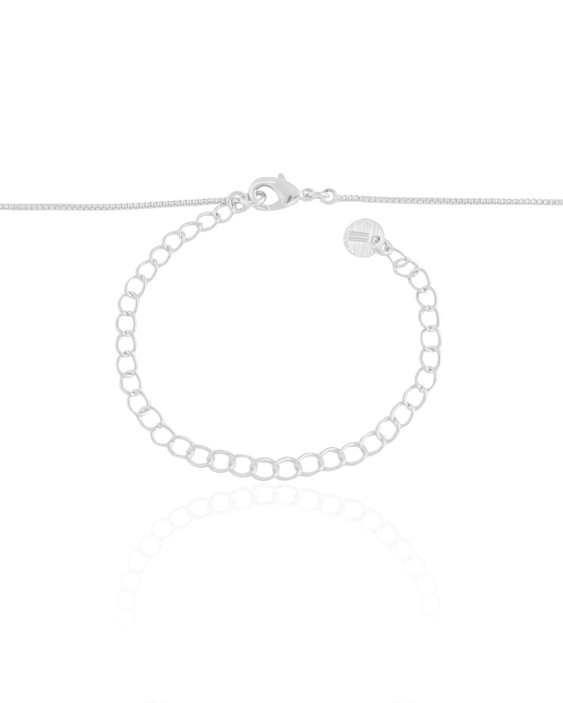 Gargantilha Veneziana com Pingente Redondo Liso Ródio Branco - 45 cm