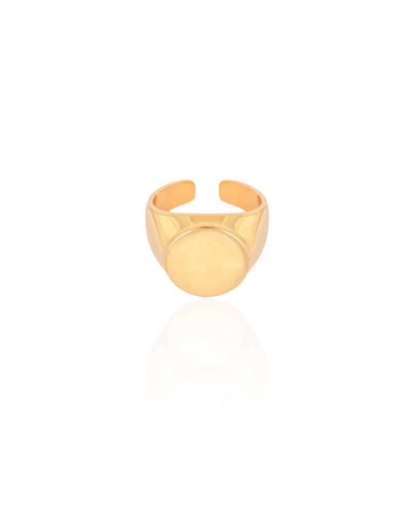 Anel Dedinho Liso Ajustável Banhado a Ouro 18K