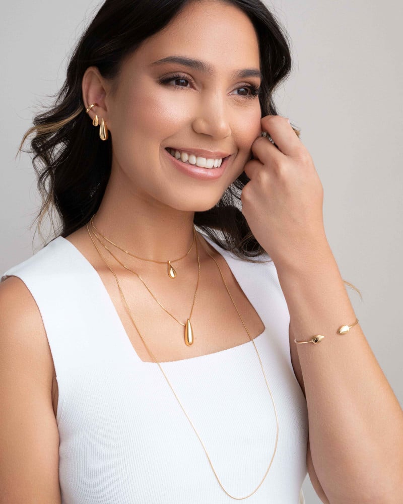 Brinco Gota Lisa 1.5 cm Banhado a Ouro 18K