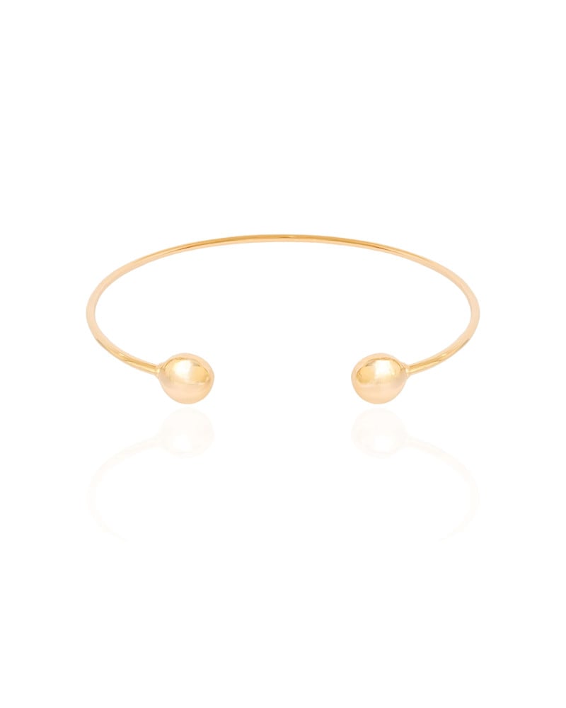 Bracelete Fio Detalhe Redondo Liso Banhado a Ouro 18K
