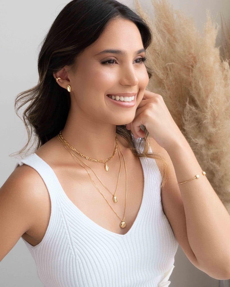 Bracelete Fio Detalhe Redondo Liso Banhado a Ouro 18K