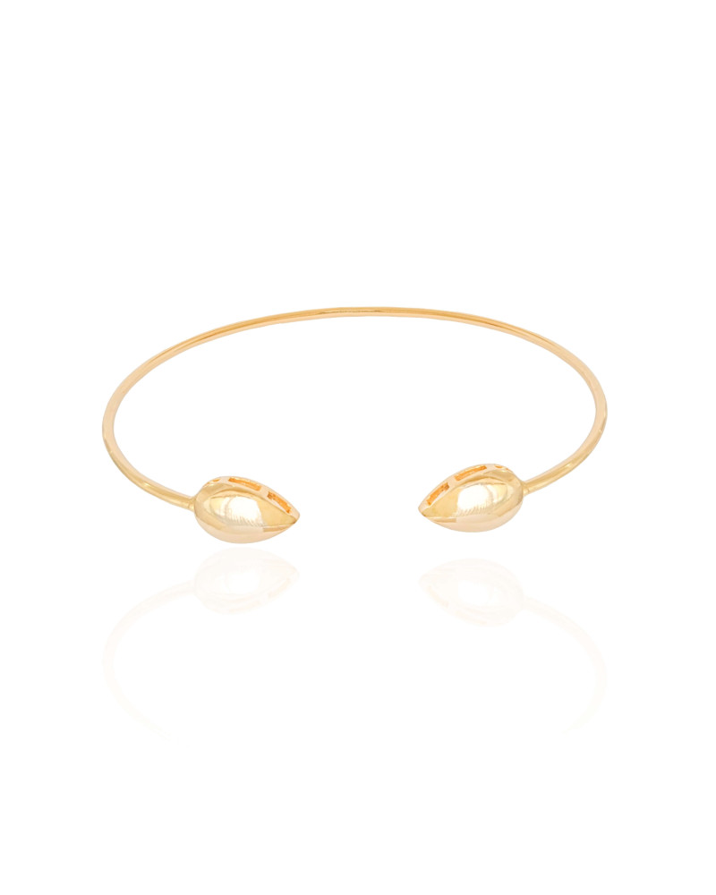 Bracelete Fio Detalhe Gota Lisa Banhado a Ouro 18K