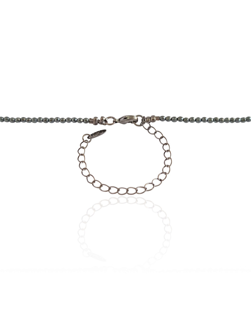 Choker Hematita Banho Ródio Negro