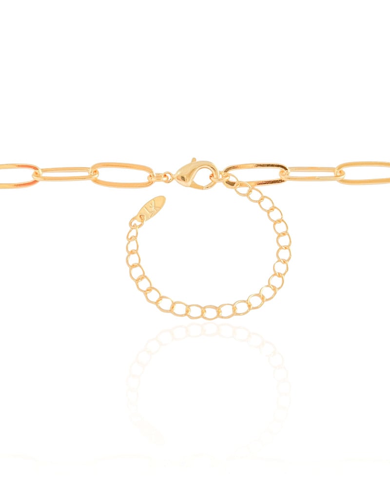 Choker Elos com Pérola Banhado a Ouro 18K