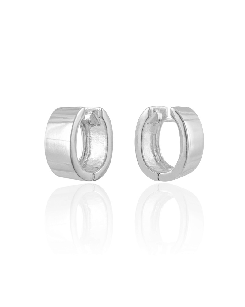Brinco Argola Oval Lisa 2.2 cm Ródio Branco