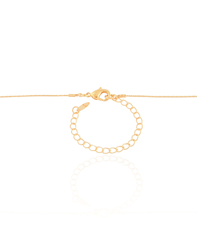 Gargantilha Longa com Bolas e Trevos Banhado a Ouro 18K