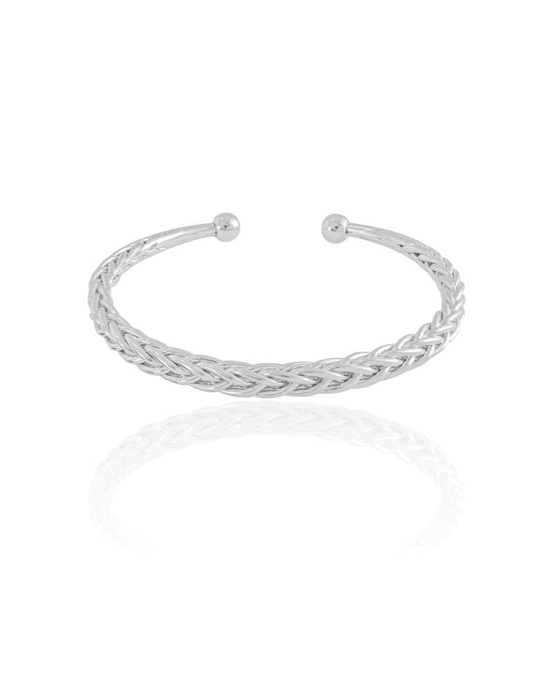 Bracelete Trançado 5 mm Ródio Branco
