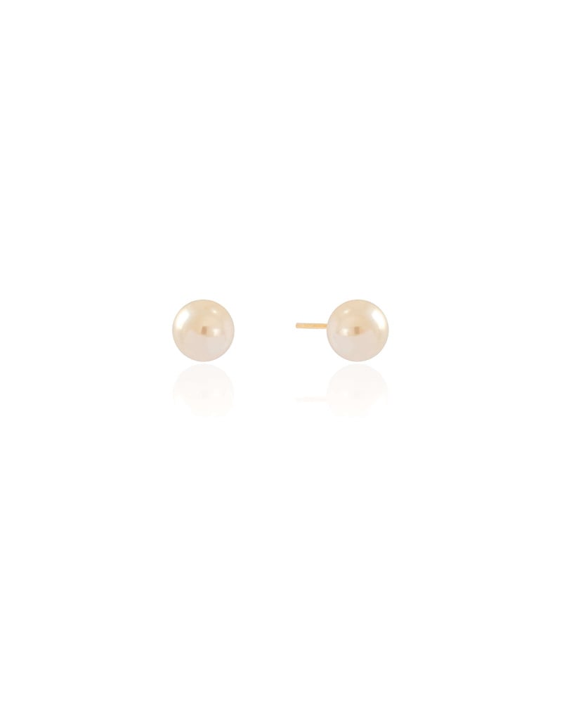 Brinco Pérola 8 mm Banhado a Ouro 18K