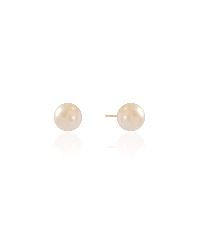 Brinco Pérola 10 mm Banhado a Ouro 18K