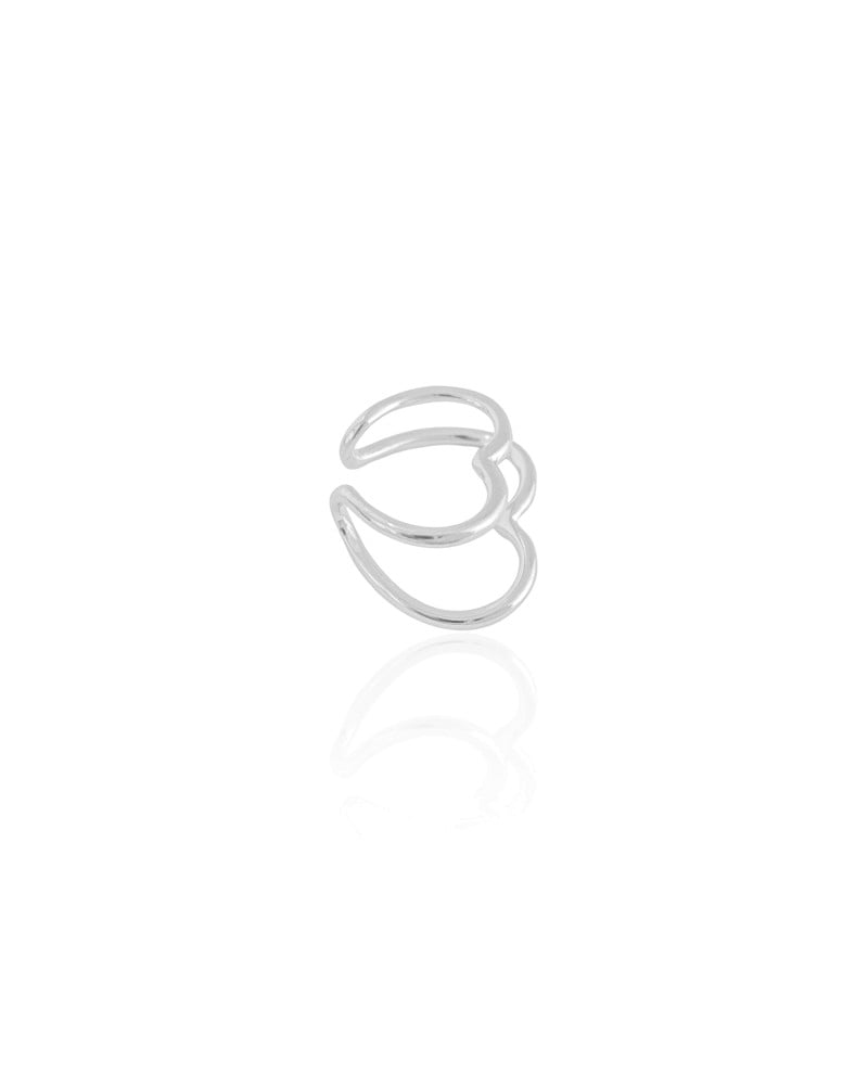 Piercing Coração Duplo Ródio Branco